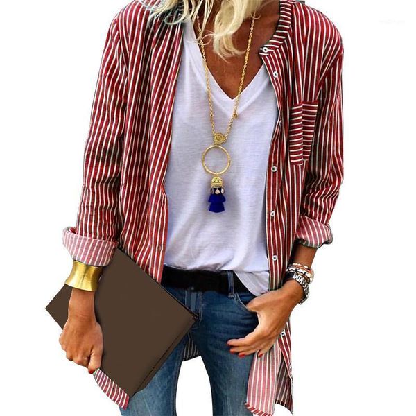 women striped boyfriend shirt blouse button open stitch ladies casual coat1, Black;white
women striped boyfriend shirt blouse button open stitch ladies casual coat1, Black;white
