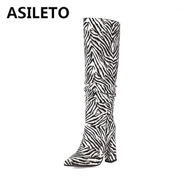 asileto women over knee boots pleated pointed toe 10cm high square heel slip-on big size patent leather zebra winter s20811, Black
asileto women over knee boots pleated pointed toe 10cm high square heel slip-on big size patent leather zebra winter s20811, Black