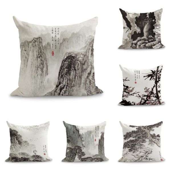 ink wash chinese traditional landscape painting pillows linen couch seat cushion throw pillow home decor gift
ink wash chinese traditional landscape painting pillows linen couch seat cushion throw pillow home decor gift