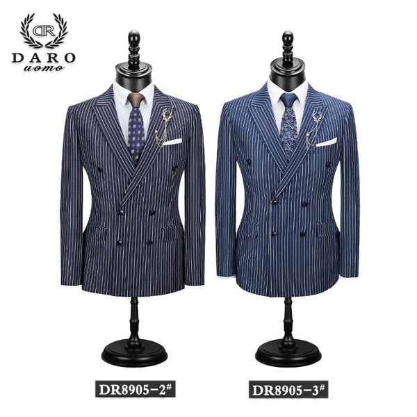 darouomo 2021 men suit new style casual business stripe jacket pant 2 piece slim fit blue striped blazer good quality dr8905, White;black
darouomo 2021 men suit new style casual business stripe jacket pant 2 piece slim fit blue striped blazer good quality dr8905, White;black