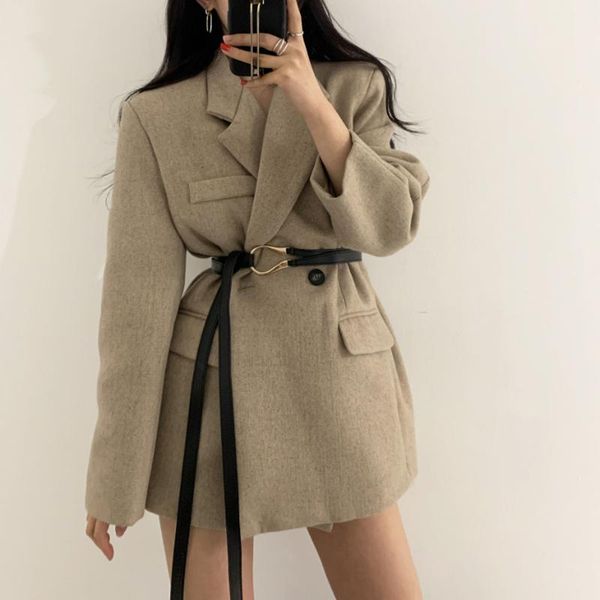 women's suits & blazers suit blazer double-breasted button design slim long sleeve woolen coat with belt elegant lapel jacket female, White;black
women's suits & blazers suit blazer double-breasted button design slim long sleeve woolen coat with belt elegant lapel jacket female, White;black