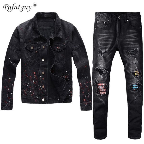 autumn winter 2020 men black jeans suit set high street mens outfit paint spray denim jacket + stretch jeans men's 2 piece set 1022, Gray
autumn winter 2020 men black jeans suit set high street mens outfit paint spray denim jacket + stretch jeans men's 2 piece set 1022, Gray