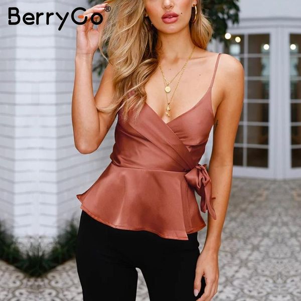 berrygo v neck wrap satin cami crop women adjustable strap summer peplum elegant sash sleeveless shirt ladies kg-199, White
berrygo v neck wrap satin cami crop women adjustable strap summer peplum elegant sash sleeveless shirt ladies kg-199, White