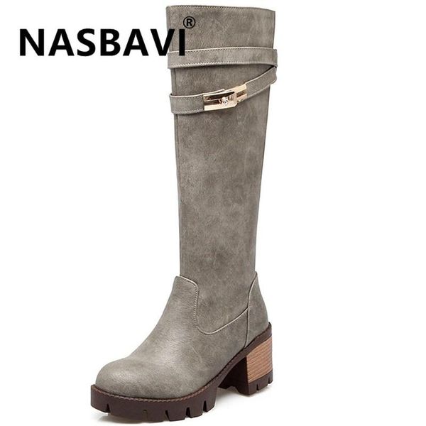 round head metal decoration women thick boots long autumn and winter was thin jane high simple, Black
round head metal decoration women thick boots long autumn and winter was thin jane high simple, Black