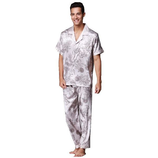 men's sleepwear 2021 retro fashion v neck short sleeve pyjamas soft smooth fake silk pajamas for men 3xl pijama hombre pyjama homme, Black;brown
men's sleepwear 2021 retro fashion v neck short sleeve pyjamas soft smooth fake silk pajamas for men 3xl pijama hombre pyjama homme, Black;brown