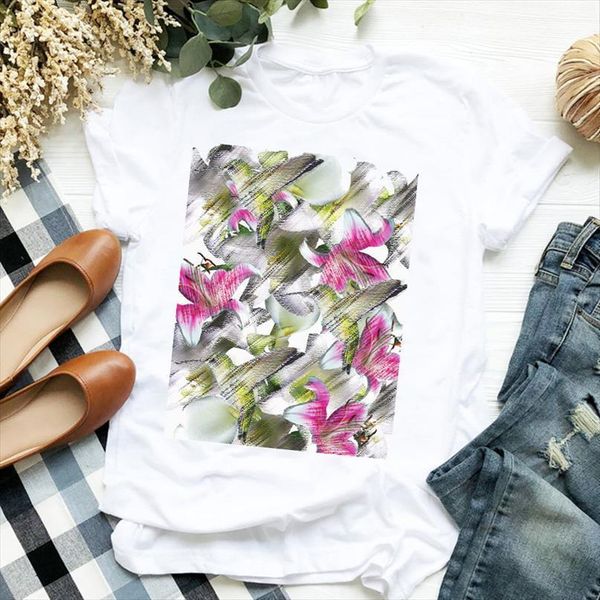 women lady t shirt floral printed tshirt ladies short sleeve loose tee shirt women female clothes graphic t-shirt, White
women lady t shirt floral printed tshirt ladies short sleeve loose tee shirt women female clothes graphic t-shirt, White