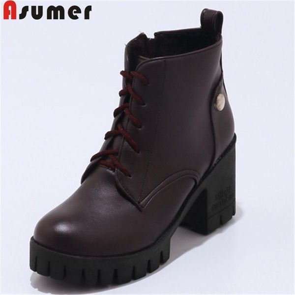boots asumer 2021 fashion autumn winter shoes woman round toe lace up ankle women platform thick high heels big size 34-43, Black
boots asumer 2021 fashion autumn winter shoes woman round toe lace up ankle women platform thick high heels big size 34-43, Black