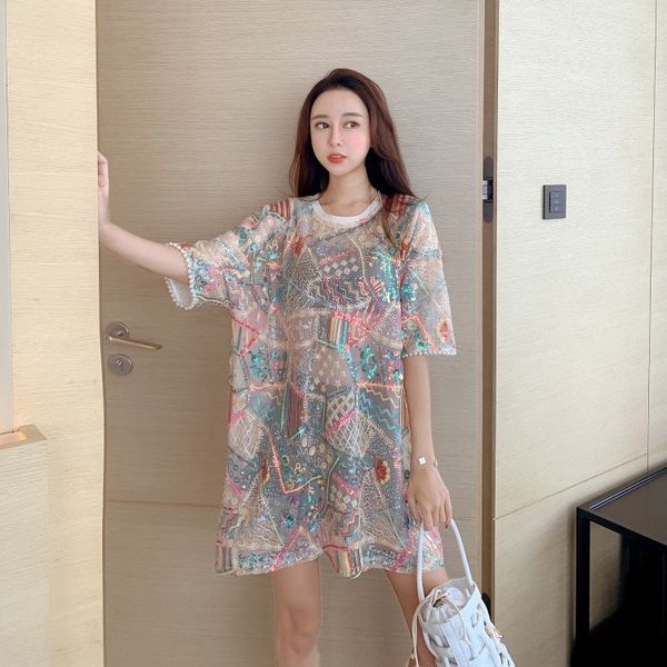 net red fashion t-shirt sequinssequins sequins2020 summer fashion brand women's loose heavy industry nail bead sequins medium long slim, White
net red fashion t-shirt sequinssequins sequins2020 summer fashion brand women's loose heavy industry nail bead sequins medium long slim, White
