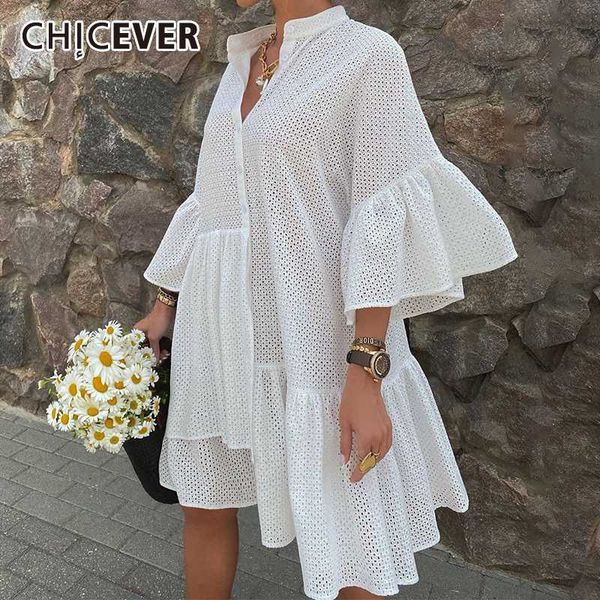 chicever hollow out dress for women stand collar petal half sleeve patchwork ruffles plus size dreses female 2020 new clothing, Black;gray
chicever hollow out dress for women stand collar petal half sleeve patchwork ruffles plus size dreses female 2020 new clothing, Black;gray