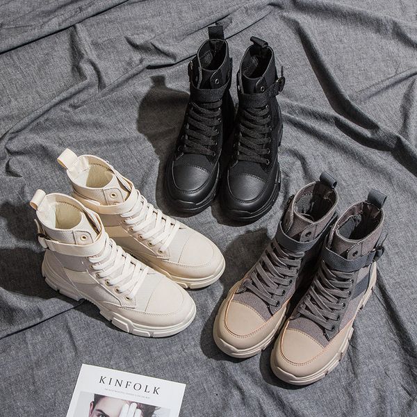 new women girl martin snow boots boots korean british style woman leather sneakers casual high women's boot trend a112 c1023, Black
new women girl martin snow boots boots korean british style woman leather sneakers casual high women's boot trend a112 c1023, Black