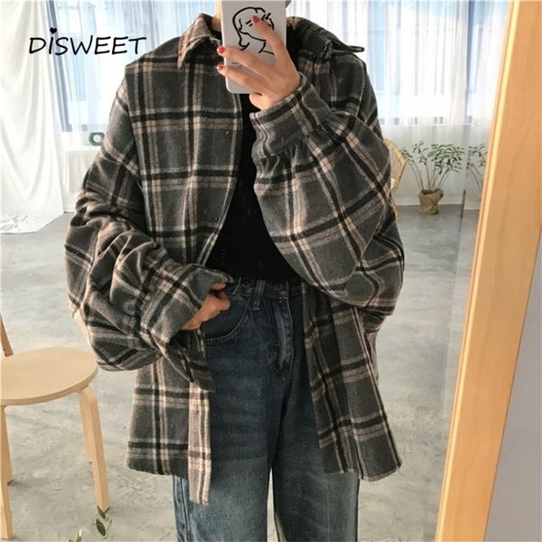 harajuku autumn plaid thin section wool cardigan korean puff sleeve slim warm shirt jacket retro casual women button y200422, White
harajuku autumn plaid thin section wool cardigan korean puff sleeve slim warm shirt jacket retro casual women button y200422, White