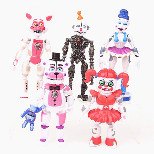 5pcs/set fnaf five nights at freddys freddy figure toys bonnie foxy fazbear bear with light pvc moveable figures toy 10-16cm 1008
5pcs/set fnaf five nights at freddys freddy figure toys bonnie foxy fazbear bear with light pvc moveable figures toy 10-16cm 1008