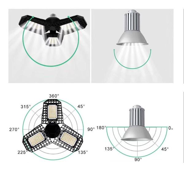 e27 40w/60w/80w deformable tri fold lamp led high bay light garage basement warehouse
e27 40w/60w/80w deformable tri fold lamp led high bay light garage basement warehouse