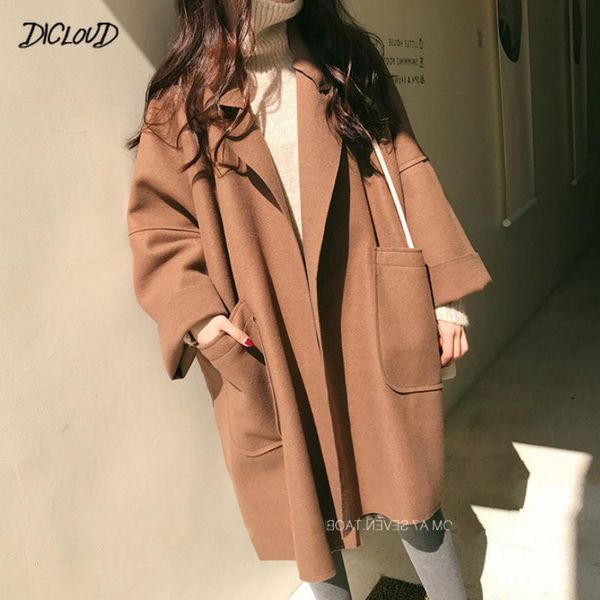 women's wool & blends casual winter coat women loose long sleeve simple oversized coats ladies korean fashion slim plus size female, Black
women's wool & blends casual winter coat women loose long sleeve simple oversized coats ladies korean fashion slim plus size female, Black