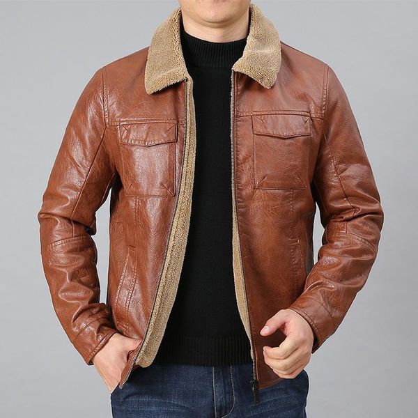 mens jackets coats retro style pu leather jacket men brown leather motorcycle jacket fur lined warm coat winter fleece overcoat, Black
mens jackets coats retro style pu leather jacket men brown leather motorcycle jacket fur lined warm coat winter fleece overcoat, Black