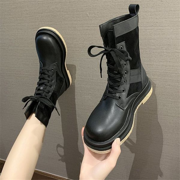 2021 new female fashion autumn winter streetwear harajuku lace up anti-slip to casual wear women's boots xw6l, Black
2021 new female fashion autumn winter streetwear harajuku lace up anti-slip to casual wear women's boots xw6l, Black