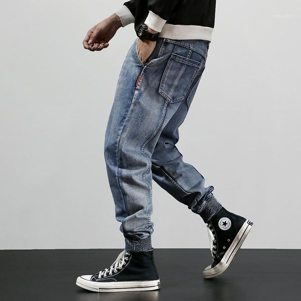 japanese style fashion men jeans loose fit cargo pants harem jeans korean streetwear spliced designer hip hop men joggers1, Blue
japanese style fashion men jeans loose fit cargo pants harem jeans korean streetwear spliced designer hip hop men joggers1, Blue