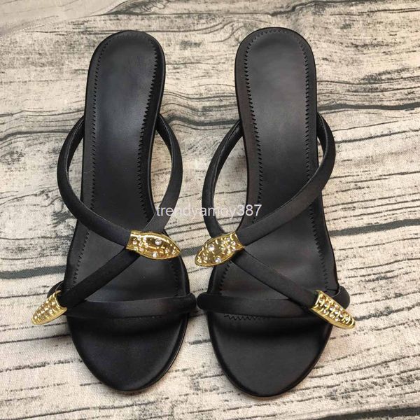 slippers spring and summer high-heeled sandals thin heel metal snake foot ring fashion temperament one-sided shoes women's, Black
slippers spring and summer high-heeled sandals thin heel metal snake foot ring fashion temperament one-sided shoes women's, Black