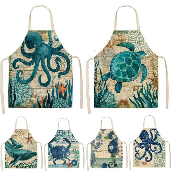 turtle fish printed kitchen apron for women kids sleeveless cotton linen bibs cooking baking cleaning tools 53*65cm gt1299
turtle fish printed kitchen apron for women kids sleeveless cotton linen bibs cooking baking cleaning tools 53*65cm gt1299