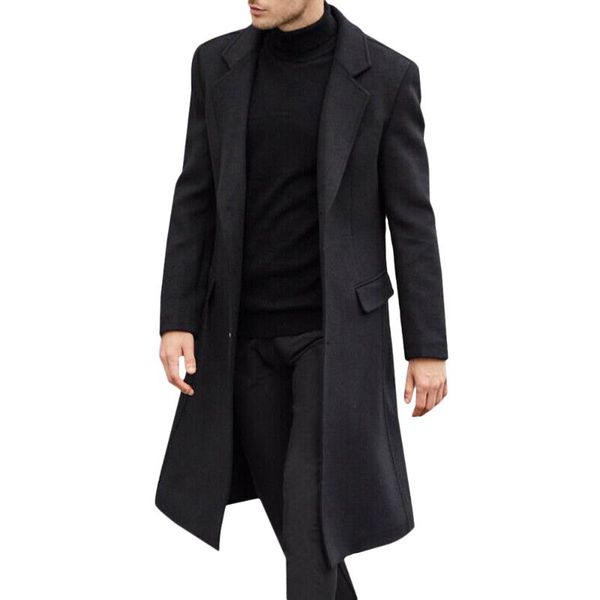 men's wool & blends autumn winter coat long men jacket solid straight england mens clothing fashion casual male, Black
men's wool & blends autumn winter coat long men jacket solid straight england mens clothing fashion casual male, Black