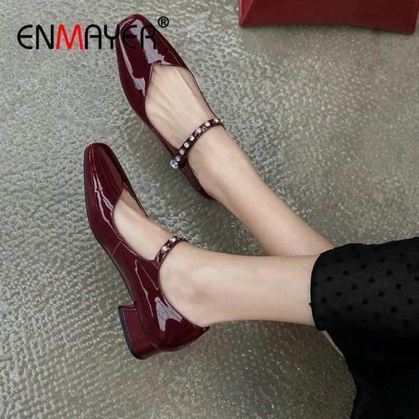 enmayer 2020 fashion women heels genuine leather round toe buckle strap mary janes party square heel crystal womens shoes 34-39, Black
enmayer 2020 fashion women heels genuine leather round toe buckle strap mary janes party square heel crystal womens shoes 34-39, Black