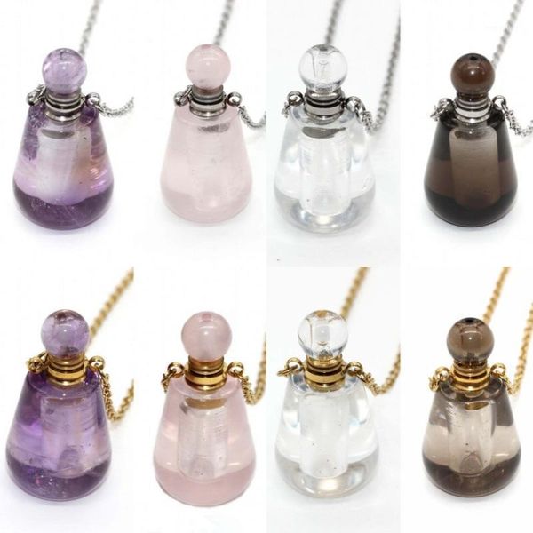 kft natural gems stones perfume essential oil diffuser bottle pendants healing crystal quartz reiki stone pendant necklace1, Silver
kft natural gems stones perfume essential oil diffuser bottle pendants healing crystal quartz reiki stone pendant necklace1, Silver