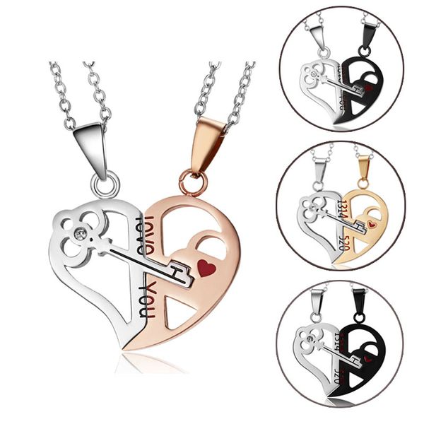 unique couple necklace broken heart key locket dad mom love you pendant necklace double color friends family lovers jewelry gift, Silver
unique couple necklace broken heart key locket dad mom love you pendant necklace double color friends family lovers jewelry gift, Silver