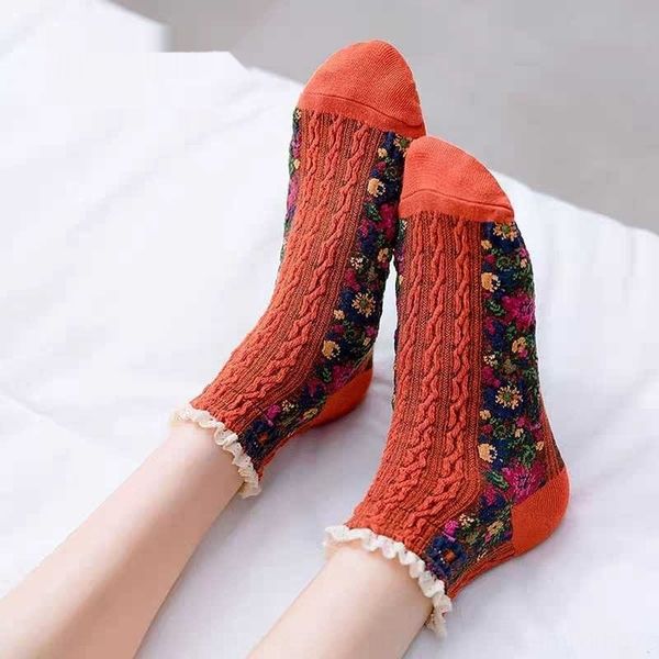 style small flower socks fashion cotton women's style small flower socks fashion lace lace cotton women's bdzn9, Black