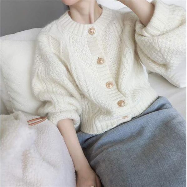 women's sweater short loose casual jacket knitted cardigan 2020 new autumn, White;black
women's sweater short loose casual jacket knitted cardigan 2020 new autumn, White;black
