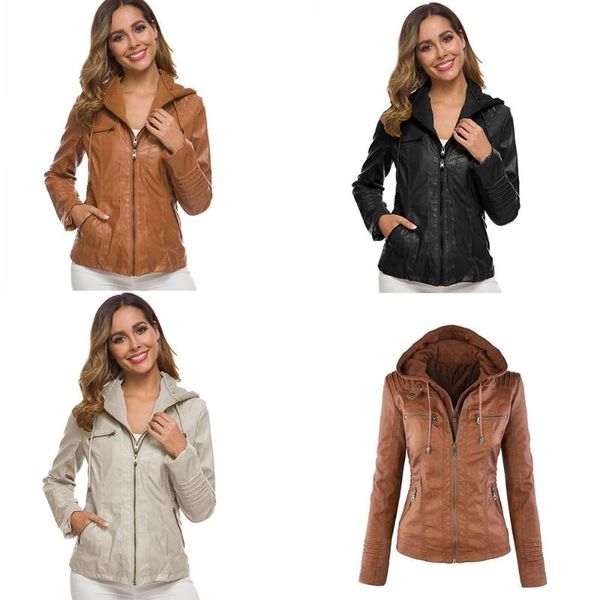 xs-7xl 2020 new women wetlook vinyl leather jacket with hat autumn winter fashion ladies casual coat spring clothing warm, Black;brown
xs-7xl 2020 new women wetlook vinyl leather jacket with hat autumn winter fashion ladies casual coat spring clothing warm, Black;brown