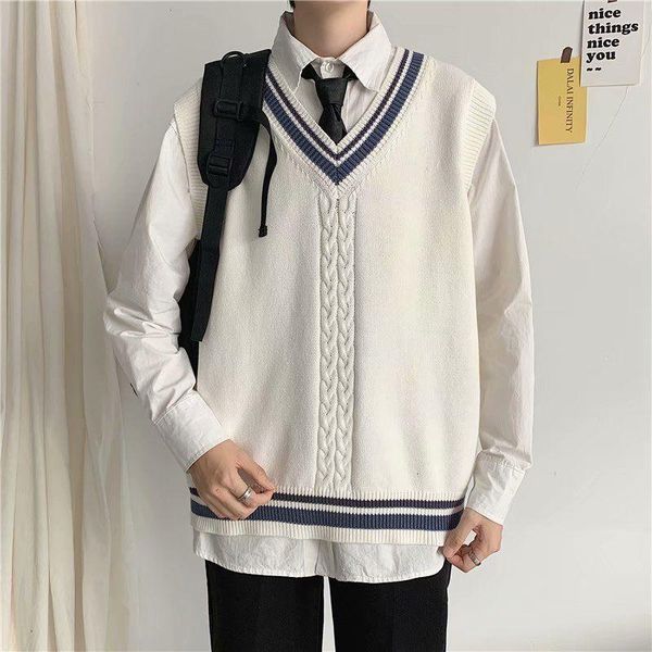 men's vests 2021 college style clothes cashmere sweaters sleeveless waistcoat white color vest knitting v-neck wool pullover m-2xl, Black;white
men's vests 2021 college style clothes cashmere sweaters sleeveless waistcoat white color vest knitting v-neck wool pullover m-2xl, Black;white