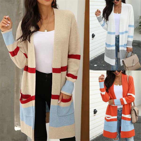 sagace color matching pocket knit sweater autumn and winter new women's cardigan long-sleeved jacket, White;black
sagace color matching pocket knit sweater autumn and winter new women's cardigan long-sleeved jacket, White;black