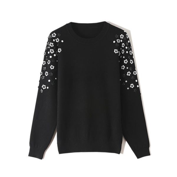 o neck pullover loose sweater women elegant foral knit bottom jersey mujer invierno 2021 spring autumn jumper wild student top, White;black
o neck pullover loose sweater women elegant foral knit bottom jersey mujer invierno 2021 spring autumn jumper wild student top, White;black