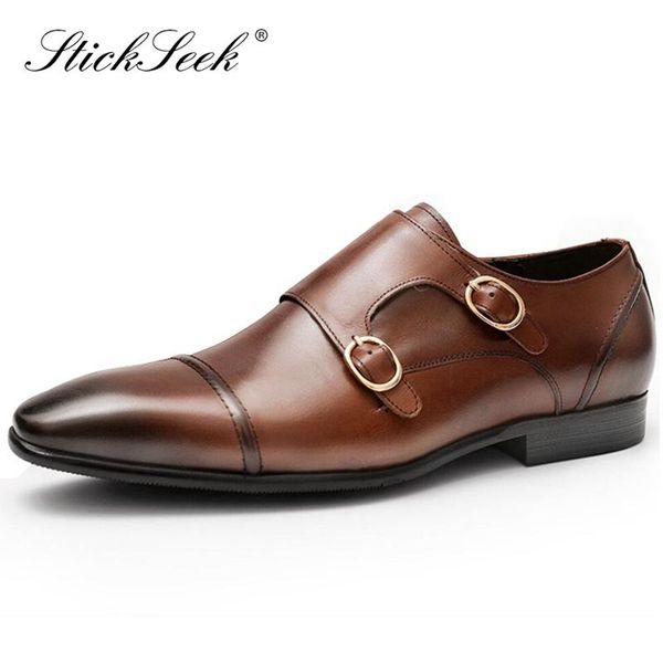 vintage genuine leather man formal dress cap toe business office shoes pointed toe monk straps men's formal dress flats hs125, Black
vintage genuine leather man formal dress cap toe business office shoes pointed toe monk straps men's formal dress flats hs125, Black
