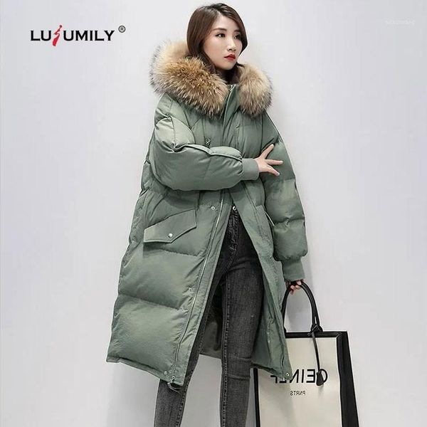 lusumily 2020 winter women's jacket big fur hooded thick warm parkas loose plus size 2xl female long down jackets female coat1, Black
lusumily 2020 winter women's jacket big fur hooded thick warm parkas loose plus size 2xl female long down jackets female coat1, Black