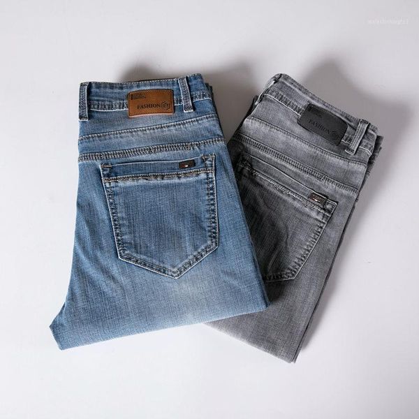 men's jeans summer cotton mens brand denim pant men business casual mid-waist straight hombre plus size 401, Blue
men's jeans summer cotton mens brand denim pant men business casual mid-waist straight hombre plus size 401, Blue
