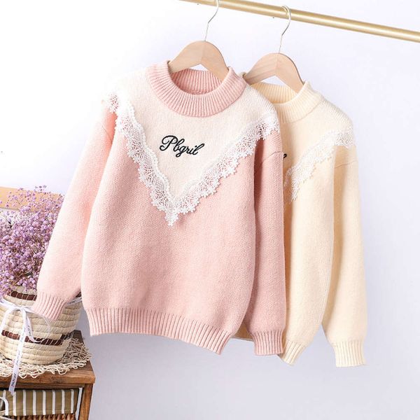 thickened lace girls' 2020 winter boutique middle and big children's cashmere sweater, Blue
thickened lace girls' 2020 winter boutique middle and big children's cashmere sweater, Blue