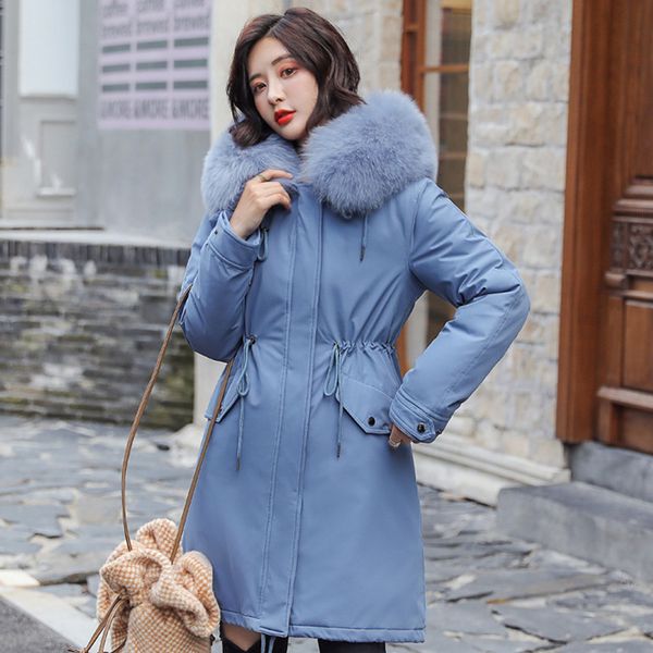 2021 newhooded slim long jacket for women winter with fur collar coat femme plus size thick outwear mujer y35q, Black
2021 newhooded slim long jacket for women winter with fur collar coat femme plus size thick outwear mujer y35q, Black