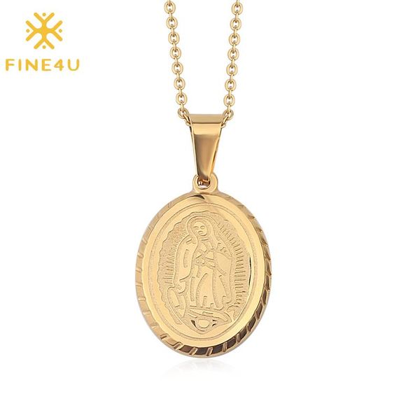 fine4u n433 stainless steel virgin mary pendant necklace for women religious christian jewelry, Silver
fine4u n433 stainless steel virgin mary pendant necklace for women religious christian jewelry, Silver