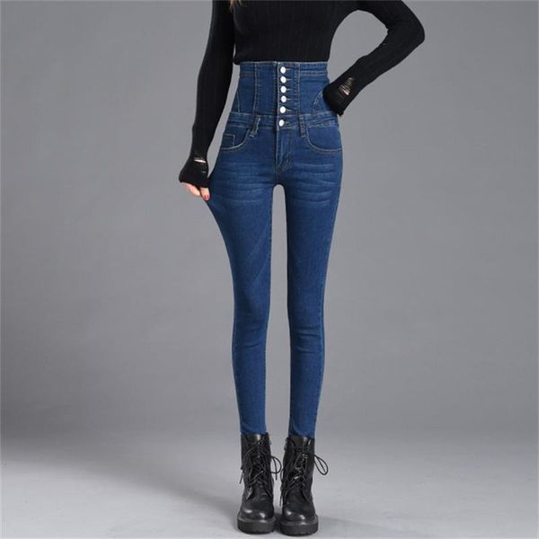 women's 2020 spring and autumn new high waist breasted skinny jeans girls fashion stretch elastic boot pants, Blue
women's 2020 spring and autumn new high waist breasted skinny jeans girls fashion stretch elastic boot pants, Blue