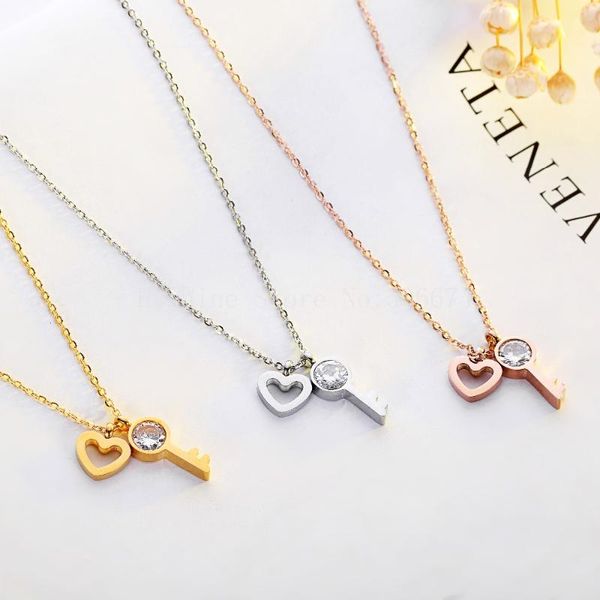 pendant necklaces fashion jewelry choker key heart love bijoux femme stainless steel for women birthday gift titanium party necklace, Silver
pendant necklaces fashion jewelry choker key heart love bijoux femme stainless steel for women birthday gift titanium party necklace, Silver