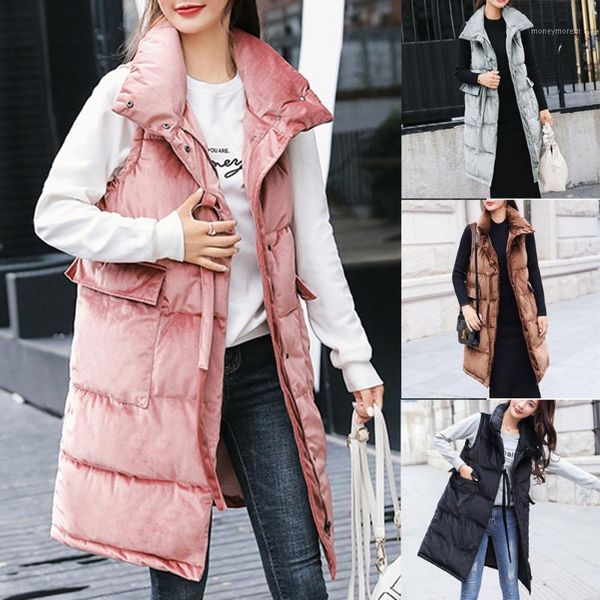 women's vests winter woman coats solid warm stand collar jacket slim button parka black long outwear trench coat vest femme1, Black;white
women's vests winter woman coats solid warm stand collar jacket slim button parka black long outwear trench coat vest femme1, Black;white