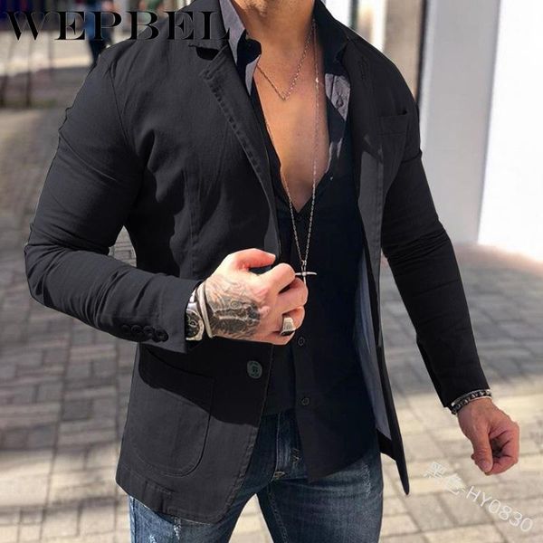 men's suits & blazers wepbel casual long-sleeved single-breasted slim jacket spring and autumn fashion solid color pocket, White;black
men's suits & blazers wepbel casual long-sleeved single-breasted slim jacket spring and autumn fashion solid color pocket, White;black