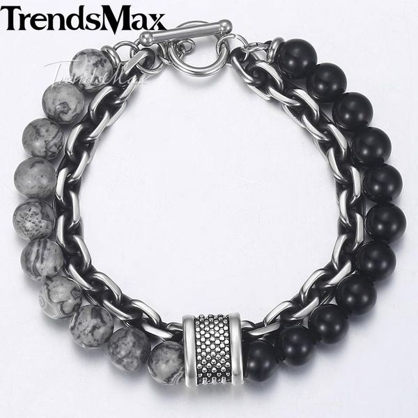 trendsmax map stone glass beads bracelets for men stainless steel bracelets 2020 men's fashion jewelry toggle lock kdb33, Black
trendsmax map stone glass beads bracelets for men stainless steel bracelets 2020 men's fashion jewelry toggle lock kdb33, Black