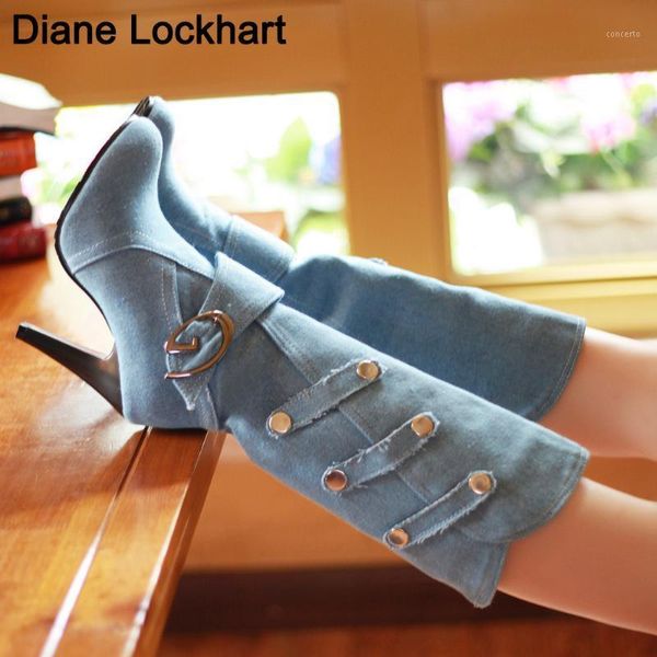 spring autumn denim boots women's high heels jeans boots women cowboy buckle strap woman knee high large size 34-431, Black
spring autumn denim boots women's high heels jeans boots women cowboy buckle strap woman knee high large size 34-431, Black