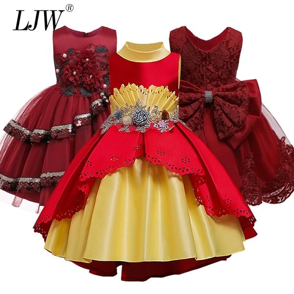 12yrs new baby big bow tutu princess dress for girl elegant flower birthday party girl dress baby girl's christmas clothes y200102, Red;yellow 
12yrs new baby big bow tutu princess dress for girl elegant flower birthday party girl dress baby girl's christmas clothes y200102, Red;yellow