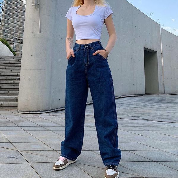 women's jeans high waist pants blue pockets streetwear vintage zipper button wide leg straight jeans women's fashion 2021
women's jeans high waist pants blue pockets streetwear vintage zipper button wide leg straight jeans women's fashion 2021