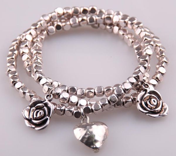 fashion square beads 3 row bracelet with heart, charm alloy beads lady stretch bracelet, Golden;silver
fashion square beads 3 row bracelet with heart, charm alloy beads lady stretch bracelet, Golden;silver