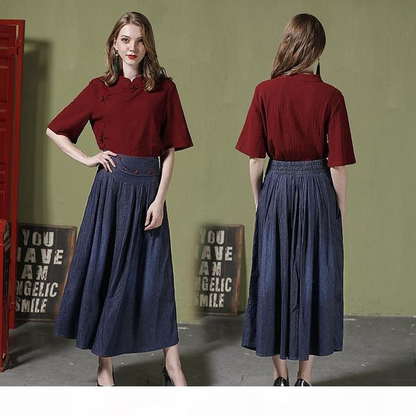 autumn winter denim women skirts vintage high waist pleated maxi jeans skirt plus size s-6xl saia femininas c19041602, Black
autumn winter denim women skirts vintage high waist pleated maxi jeans skirt plus size s-6xl saia femininas c19041602, Black