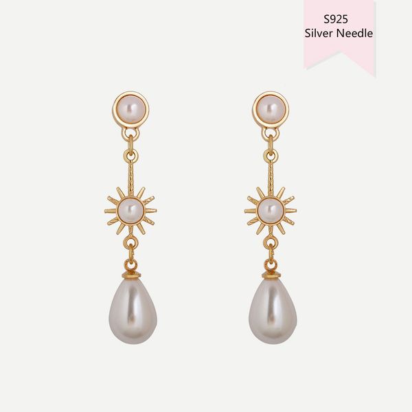 2020 fashion earrings ladies s925 silver post imitation pearl retro designer earrings water drop long stud earrings, Golden
2020 fashion earrings ladies s925 silver post imitation pearl retro designer earrings water drop long stud earrings, Golden
